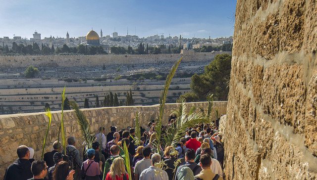 Pilgrims overlooking Jerusalem from the Mount of Olives